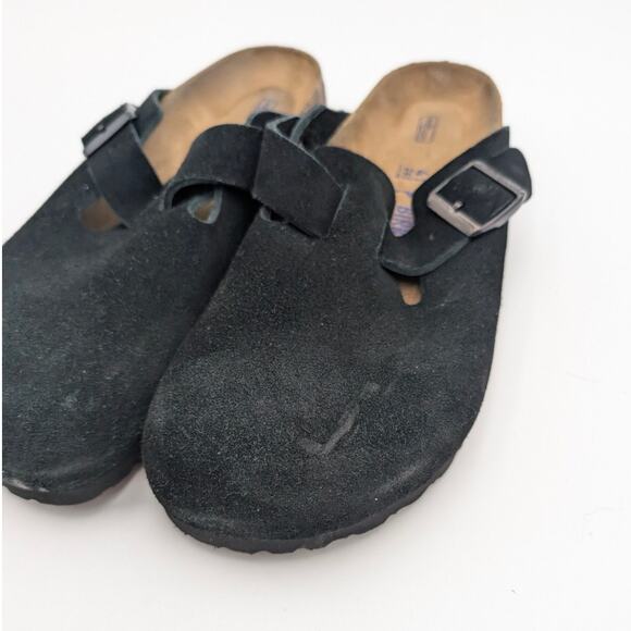 Birkenstock Boston Soft Footbed Suede Black Suede Unisex Clogs US W10/M8 EU41 - Picture 12 of 13